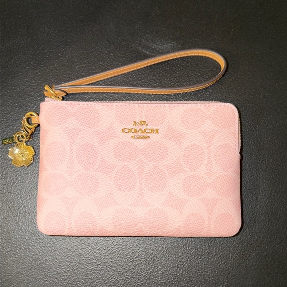 Coach Corner Zip Wristlet In Signature Canvas With Charms - Picture 4 of 4